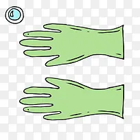 绿色胶皮手套矢量卡通清洁保洁用-空若网 绿色胶皮手套矢量卡通清洁保洁用-空若网