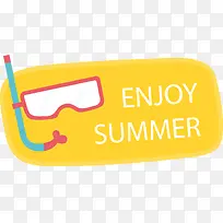 创意卡通手绘潜水镜标签-空若网 创意卡通手绘潜水镜标签-空若网