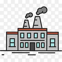 对称的灰色砖墙卡通工厂-空若网 对称的灰色砖墙卡通工厂-空若网