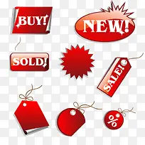 红色促销标签素材-空若网 红色促销标签素材-空若网