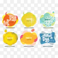 不规则图形投影多彩对话框矢量素-空若网 不规则图形投影多彩对话框矢量素-空若网