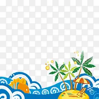 卡通手绘花纹椰树-空若网 卡通手绘花纹椰树-空若网