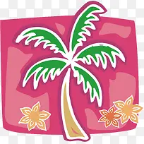 卡通手绘椰树-空若网 卡通手绘椰树-空若网
