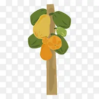 初夏水果木瓜树矢量-空若网 初夏水果木瓜树矢量-空若网