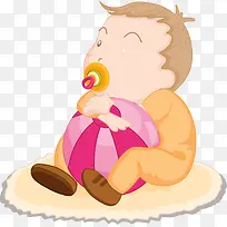 卡通手绘男孩怀抱皮球图案-空若网 卡通手绘男孩怀抱皮球图案-空若网