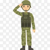 军官敬礼矢量插画-空若网 军官敬礼矢量插画-空若网