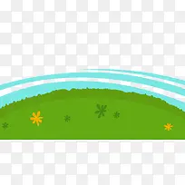 卡通手绘绿色草地海报-空若网 卡通手绘绿色草地海报-空若网