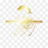 矢量金色喷溅水花和鱼-空若网 矢量金色喷溅水花和鱼-空若网