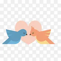 扁平化简约爱情小鸟-空若网 扁平化简约爱情小鸟-空若网