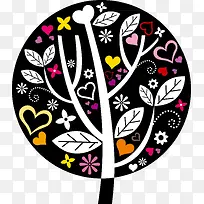 黑色爱心树木-空若网 黑色爱心树木-空若网