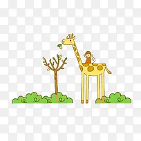 长颈鹿吃草免抠素材-空若网 长颈鹿吃草免抠素材-空若网