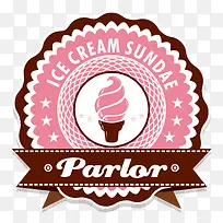手绘矢量冰激凌餐厅标志-空若网 手绘矢量冰激凌餐厅标志-空若网