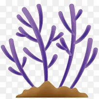 紫色矢量扁平风格海草-空若网 紫色矢量扁平风格海草-空若网