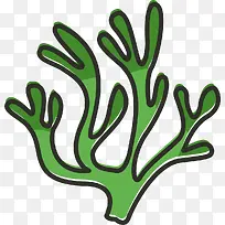 分叉矢量绿色海草-空若网 分叉矢量绿色海草-空若网