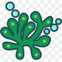 绿色气泡矢量海草-空若网 绿色气泡矢量海草-空若网
