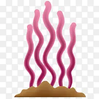 粉红色弧形矢量海草-空若网 粉红色弧形矢量海草-空若网