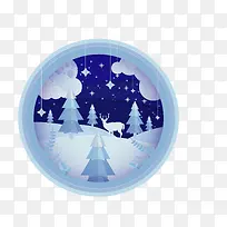 冬天圣诞节雪地圣诞树-空若网 冬天圣诞节雪地圣诞树-空若网