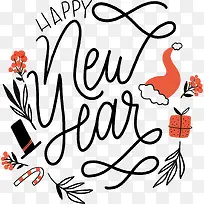 圣诞节圣诞帽新年快乐-空若网 圣诞节圣诞帽新年快乐-空若网