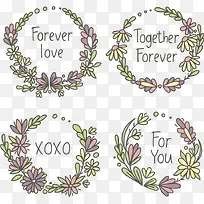 4个手绘花环-空若网 4个手绘花环-空若网