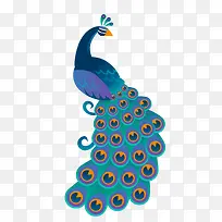 彩色扁平化孔雀元素-空若网 彩色扁平化孔雀元素-空若网