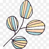 手绘卡通树叶装饰素材-空若网 手绘卡通树叶装饰素材-空若网