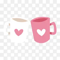 红色和白色心形情人节杯子-空若网 红色和白色心形情人节杯子-空若网