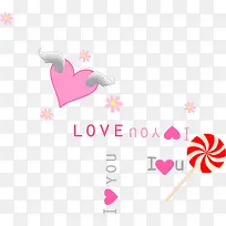 爱心棒棒糖情人节海报-空若网 爱心棒棒糖情人节海报-空若网