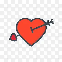 红色一箭穿心图标素材-空若网 红色一箭穿心图标素材-空若网