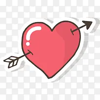 情人节红色中箭的爱心-空若网 情人节红色中箭的爱心-空若网