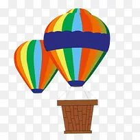 卡通手绘七彩热气球-空若网 卡通手绘七彩热气球-空若网