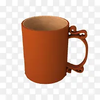 橘红色花纹空杯子-空若网 橘红色花纹空杯子-空若网