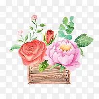 水彩画花篮-空若网 水彩画花篮-空若网