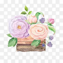 水彩画花篮-空若网 水彩画花篮-空若网