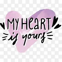 紫色手绘爱心情人节-空若网 紫色手绘爱心情人节-空若网