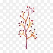 彩色树枝植物矢量图-空若网 彩色树枝植物矢量图-空若网