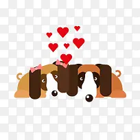 卡通爱情小狗免抠素材-空若网 卡通爱情小狗免抠素材-空若网