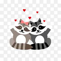 卡通爱情浣熊免抠素材-空若网 卡通爱情浣熊免抠素材-空若网