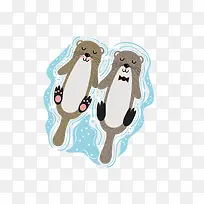 卡通情侣动物免抠素材-空若网 卡通情侣动物免抠素材-空若网