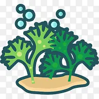 绿色卡通泡泡海草-空若网 绿色卡通泡泡海草-空若网