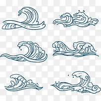 手绘海浪插画设计-空若网 手绘海浪插画设计-空若网