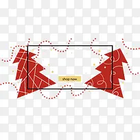 红色圣诞树花纹促销横幅-空若网 红色圣诞树花纹促销横幅-空若网