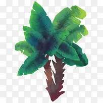 绿色手绘芭蕉树植物-空若网 绿色手绘芭蕉树植物-空若网