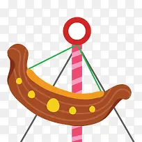 扁平化海盗船设计矢量图-空若网 扁平化海盗船设计矢量图-空若网