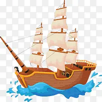 矢量手绘海盗船PNG免费下载-空若网 矢量手绘海盗船PNG免费下载-空若网