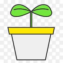 一盆扁平化的小树苗-空若网 一盆扁平化的小树苗-空若网