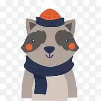 圣诞节手绘卡通浣熊-空若网 圣诞节手绘卡通浣熊-空若网