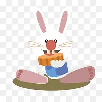 卡通手绘中秋节玉兔吃月饼-空若网 卡通手绘中秋节玉兔吃月饼-空若网
