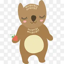 卡通扁平化棕色小熊-空若网 卡通扁平化棕色小熊-空若网