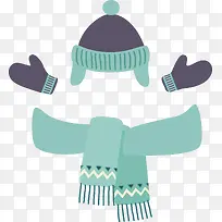 蓝色的围巾和手套帽子-空若网 蓝色的围巾和手套帽子-空若网