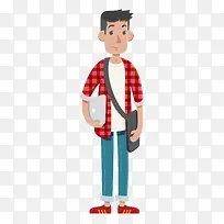 矢量卡通可爱的大学生-空若网 矢量卡通可爱的大学生-空若网